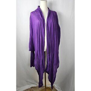 NEW Bryn Walker Isabella Aurora Gauze Top Jacket 3X Purple Cotton Tie Front Boho